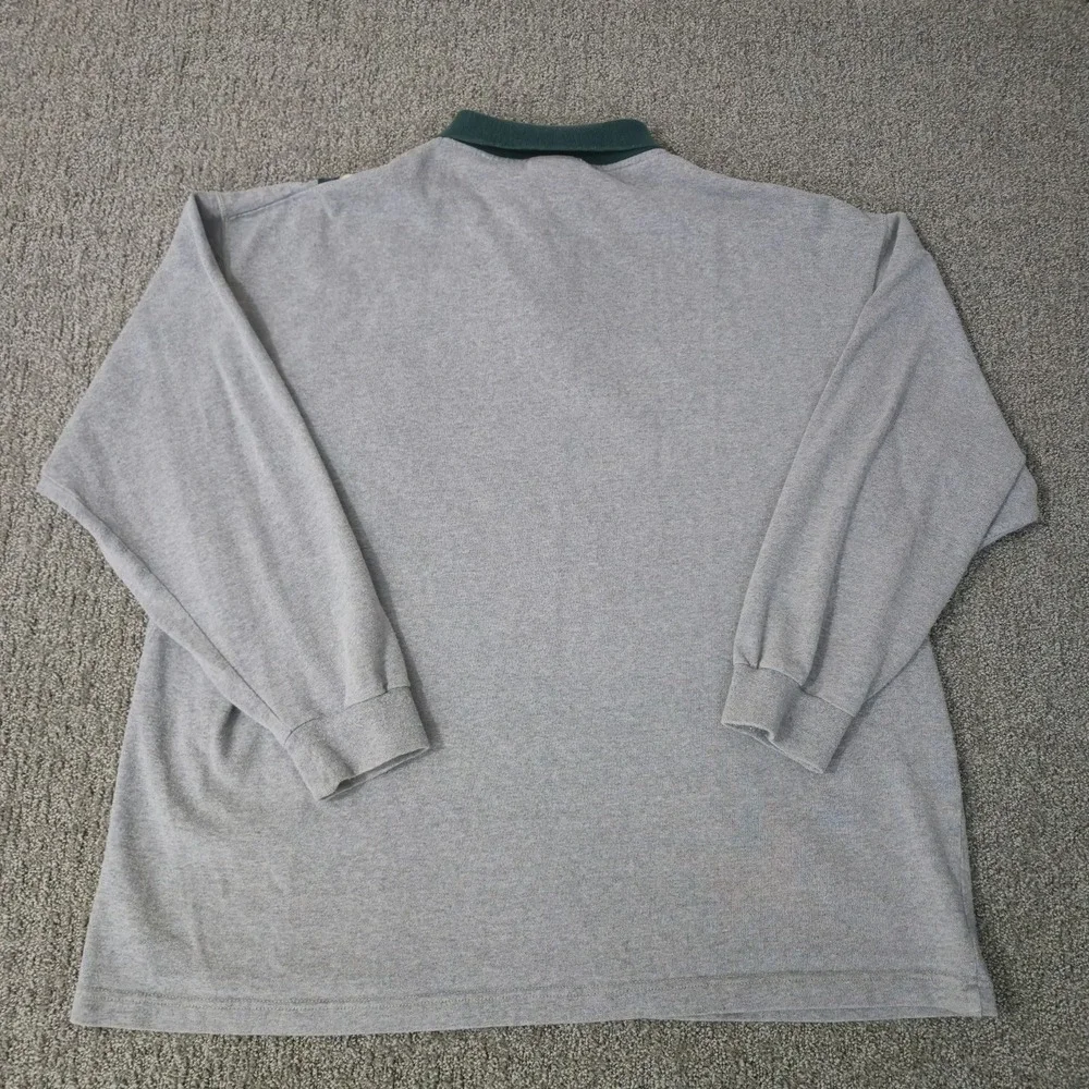 VTG 90s Adidas Long-Sleeve Rugby Polo Shirt #3 Men's XL Green Striped Soccer